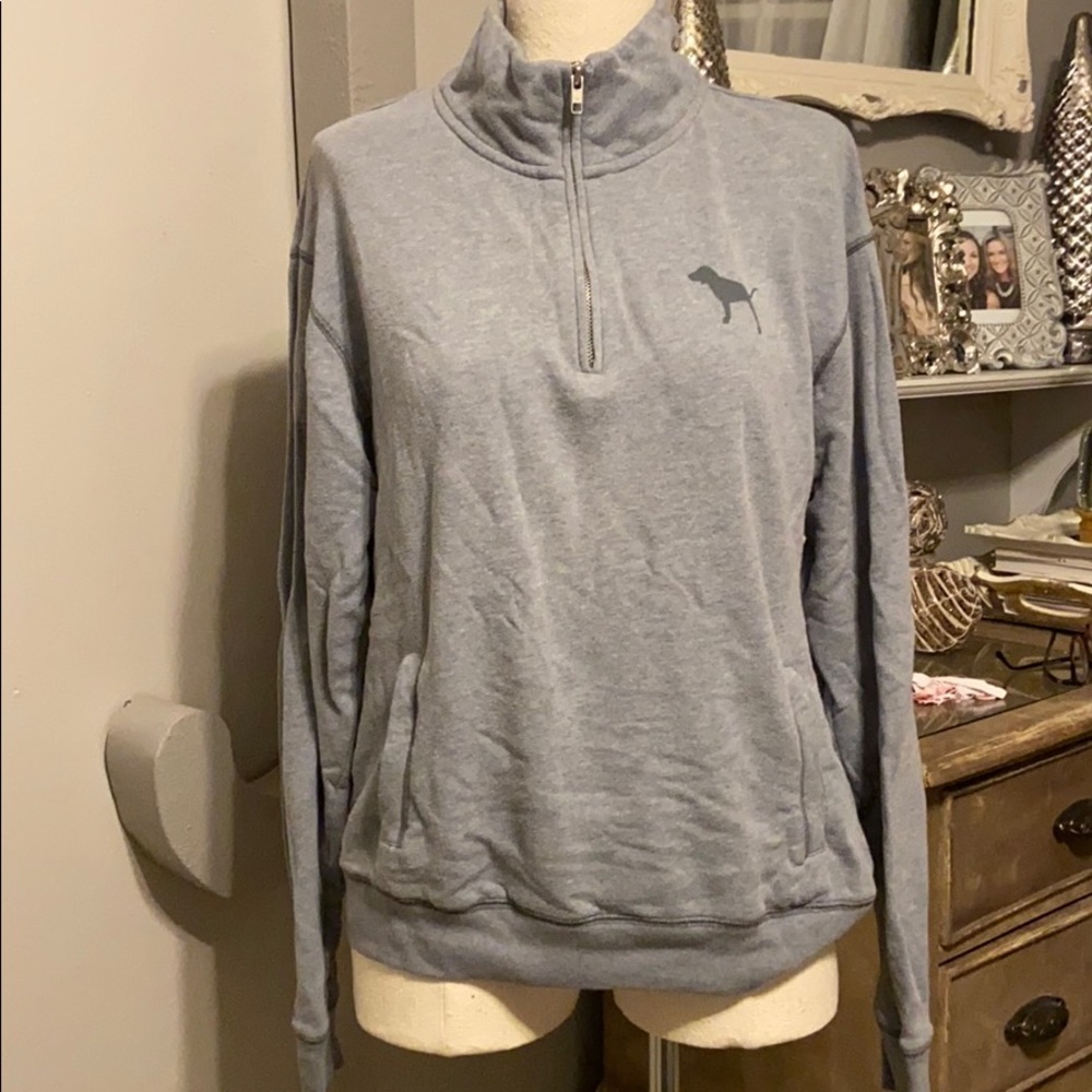 Grey quarter zip sweatshirt